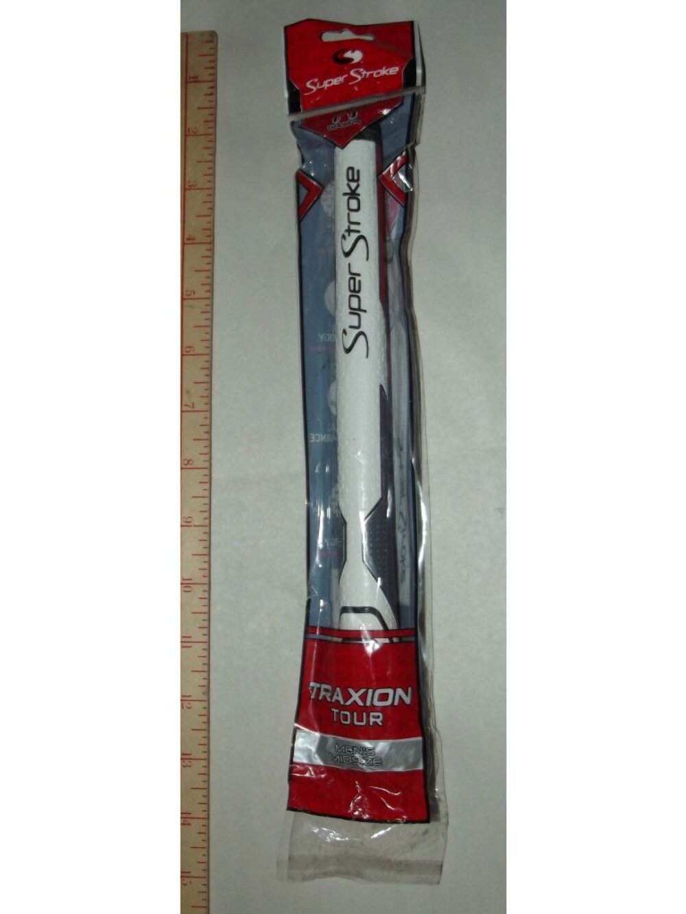SuperStroke Traxion Tour Golf Club Grip White Red Gray mens mid size